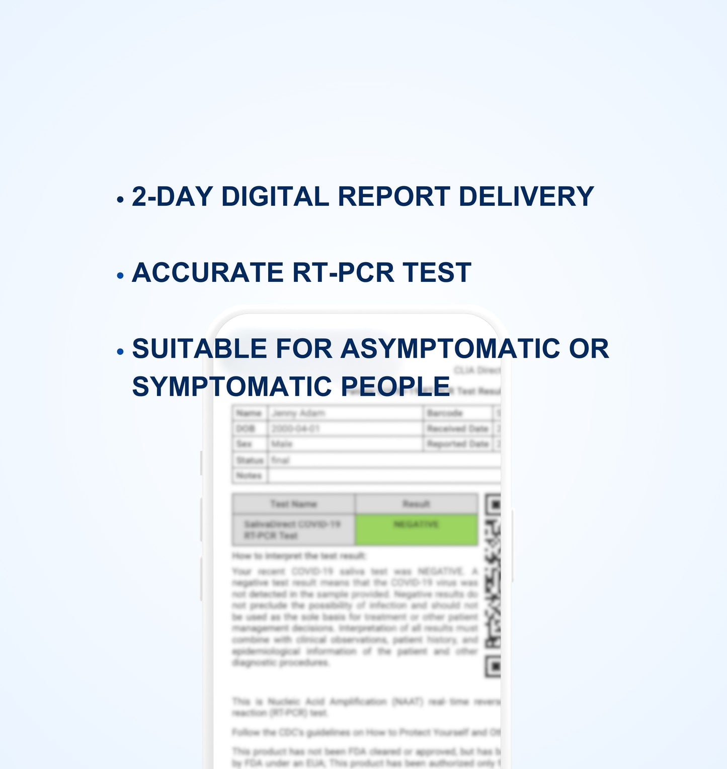 COVID-19 SalivaDirect PCR Test
